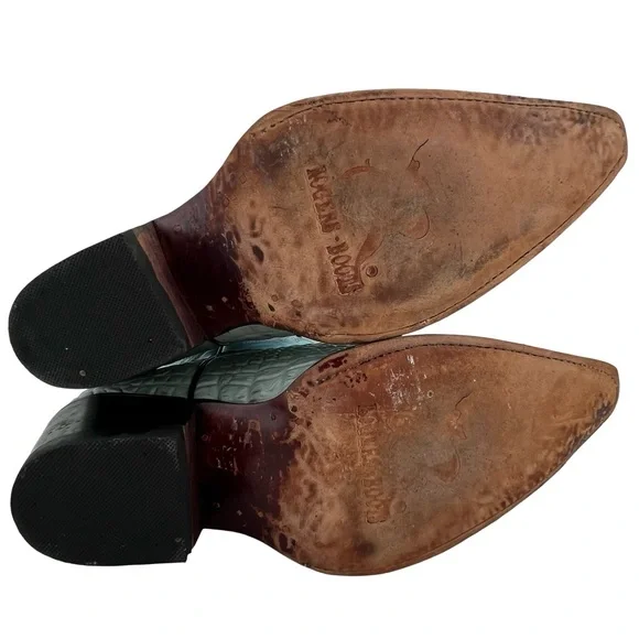 Rogers Turquoise Croc-Embossed Cowboy Boots - Picture 11 of 16